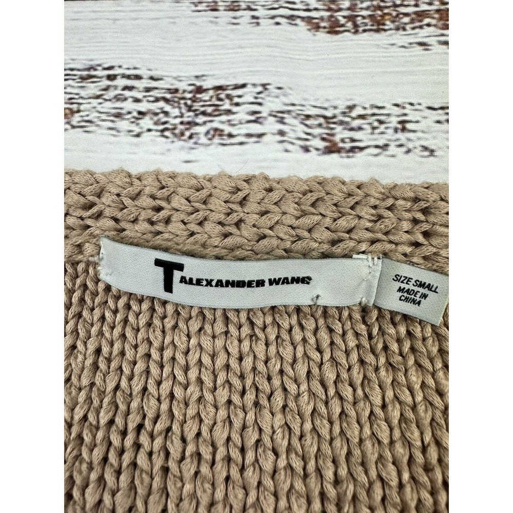 T by Alexander Wang Brown Button‎ Down Knit Sweater Cardigan V-Neck Cotton Sz S - Picture 3 of 6